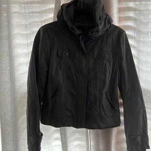 F21 Pleather Bomber Cropped Jackets